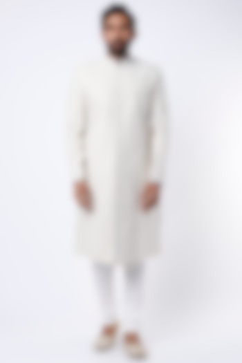 White Cotton Lycra Churidar Pants by Dev R Nil Men at Pernia's Pop Up Shop