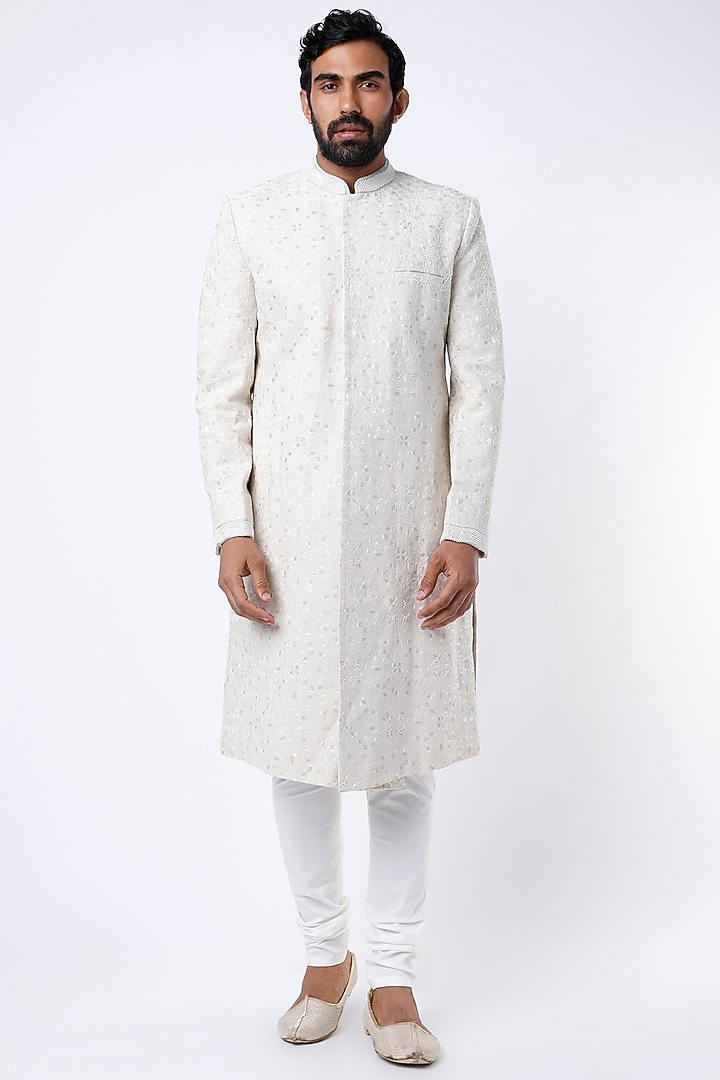 White Cotton Lycra Churidar Pants by Dev R Nil Men at Pernia's Pop Up Shop