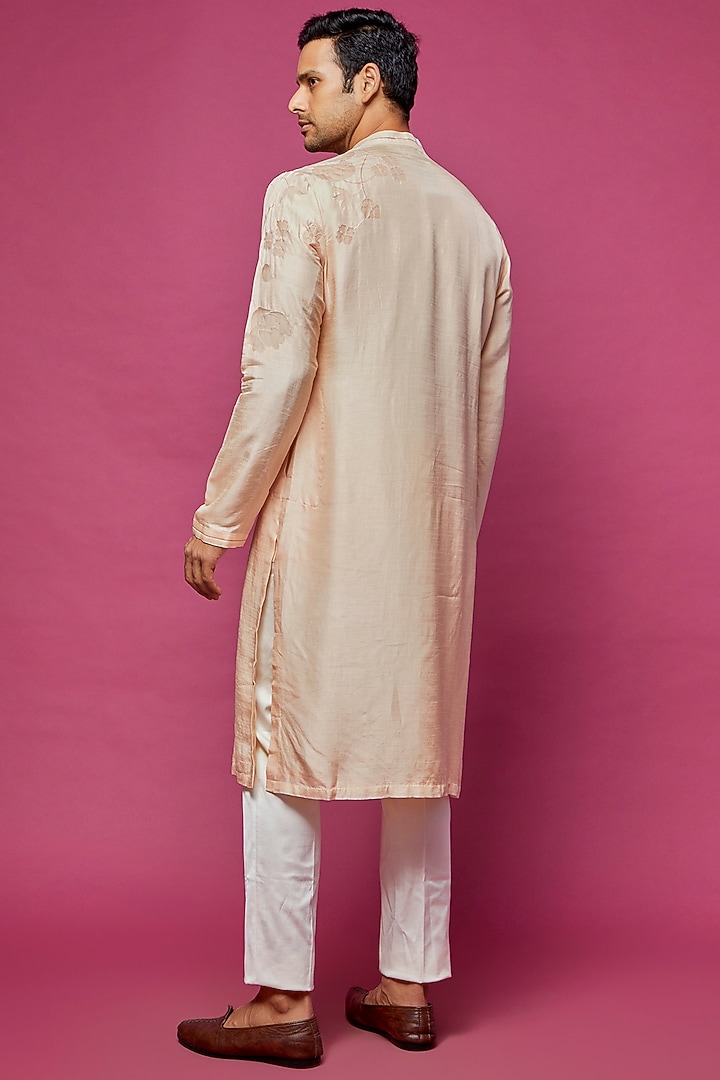 Pink Dola Silk Kurta by Dev R Nil Men at Pernia's Pop Up Shop