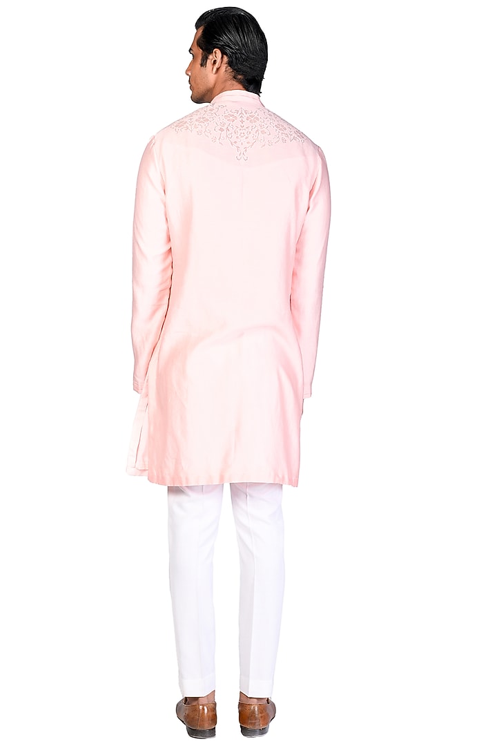 Pink Embroidered Kurta Set by Dev R Nil Men at Pernia's Pop Up Shop