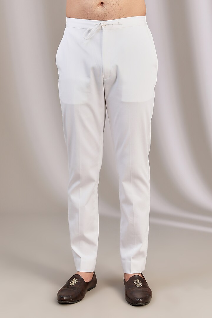 Red Cotton Silk Blend Embroidered Kurta Set by Devnaagri Men at Pernia's Pop Up Shop