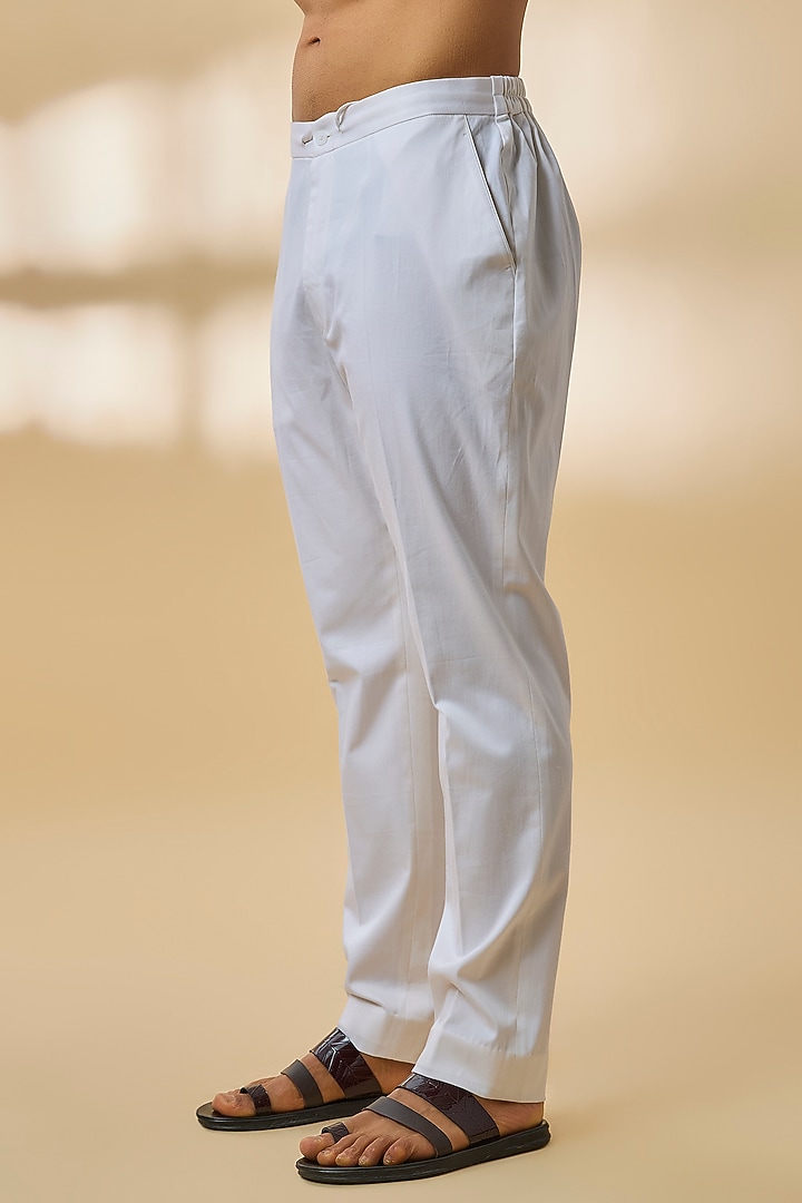 Ivory Chanderi Silk Kurta Set by Devnaagri Men at Pernia's Pop Up Shop