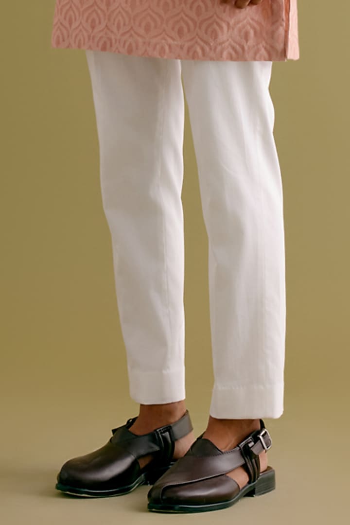 Blush Pink Silk Satin Dori Embroidered Bundi Jacket Set by Devnaagri Men at Pernia's Pop Up Shop