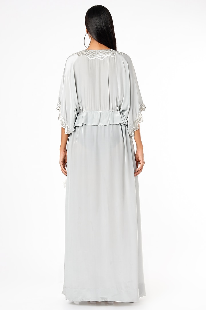 Grey Crepe Kaftan Dress by Dev R Nil at Pernia's Pop Up Shop