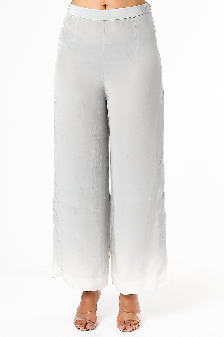Grey & White Tie-Dyed Knotted Tunic Set by Dev R Nil at Pernia's Pop Up Shop