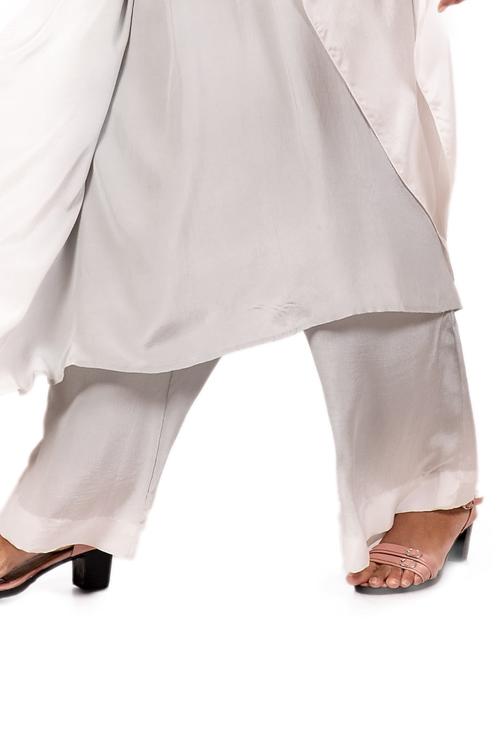Grey & White Tie-Dyed Kaftan Set by Dev R Nil at Pernia's Pop Up Shop
