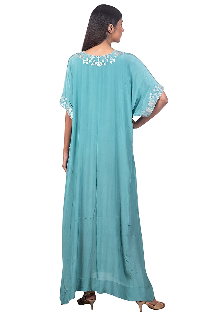Jade Embroidered Kaftan by Dev R Nil at Pernia's Pop Up Shop