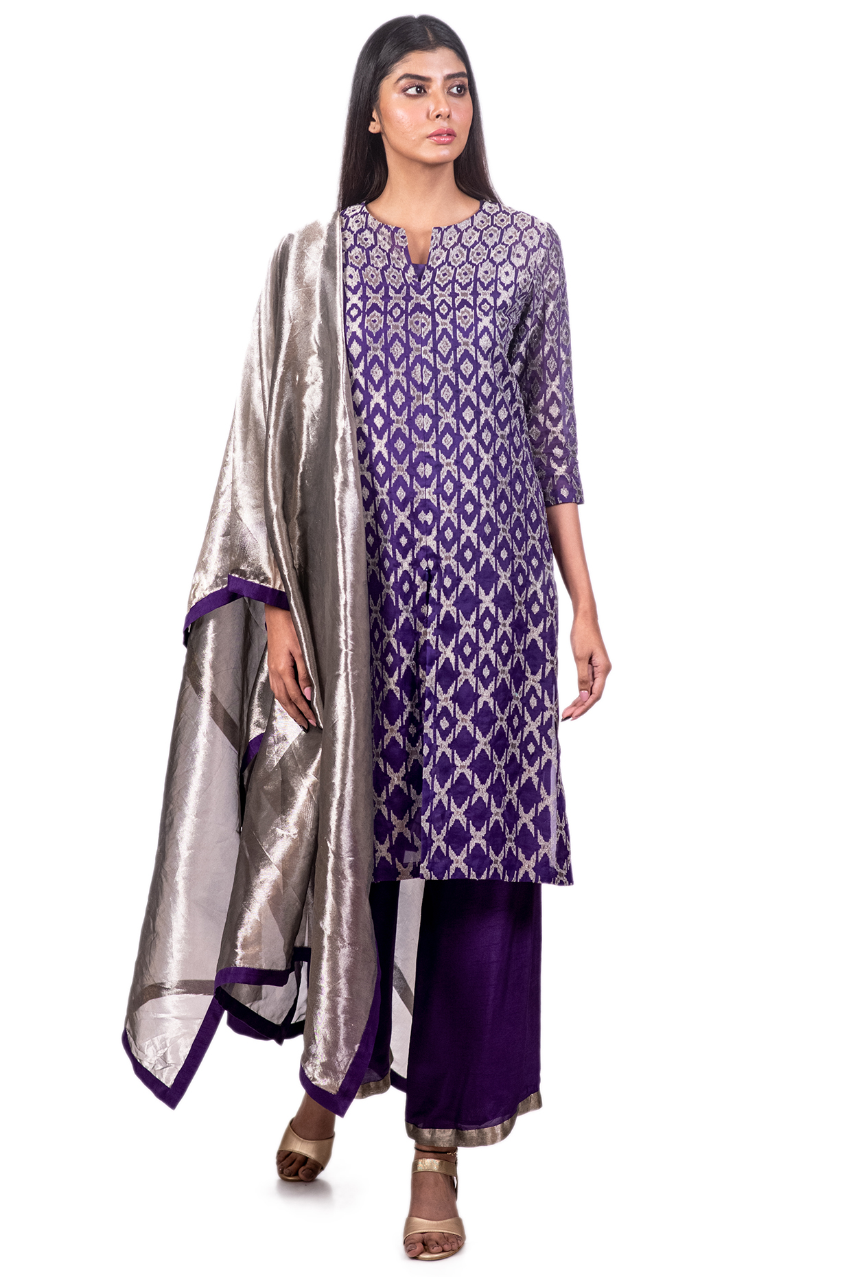 Purple Embroidered Kurta Set by Dev R Nil at Pernia's Pop Up Shop