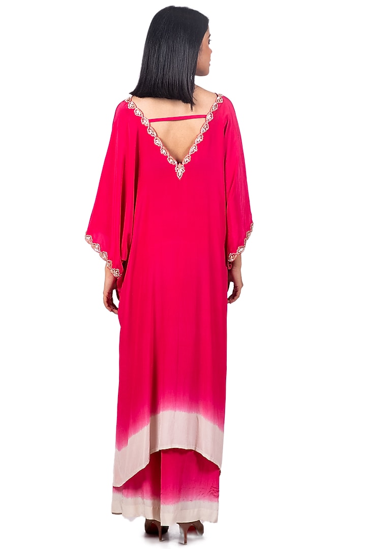 Crayon Red & White Tie-Dyed Kaftan Set by Dev R Nil at Pernia's Pop Up Shop