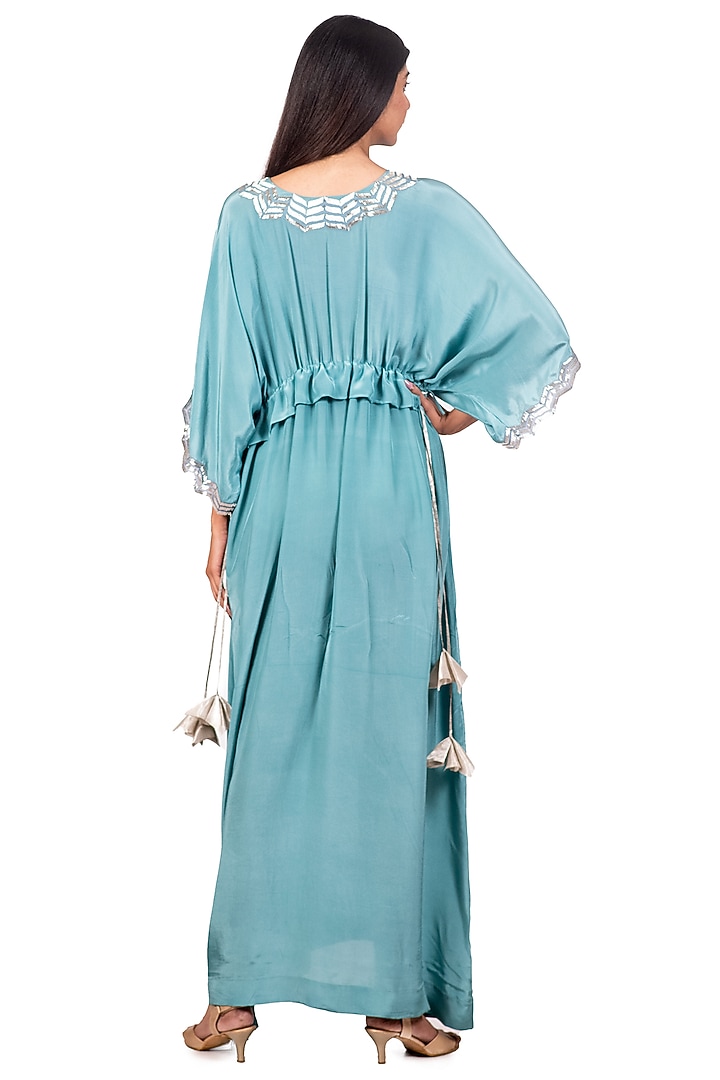Jade & Grey Embroidered Kaftan Dress by Dev R Nil at Pernia's Pop Up Shop