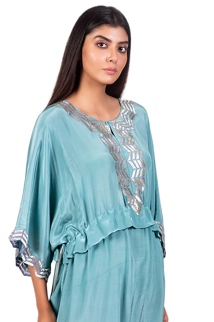 Jade & Grey Embroidered Kaftan Dress by Dev R Nil at Pernia's Pop Up Shop