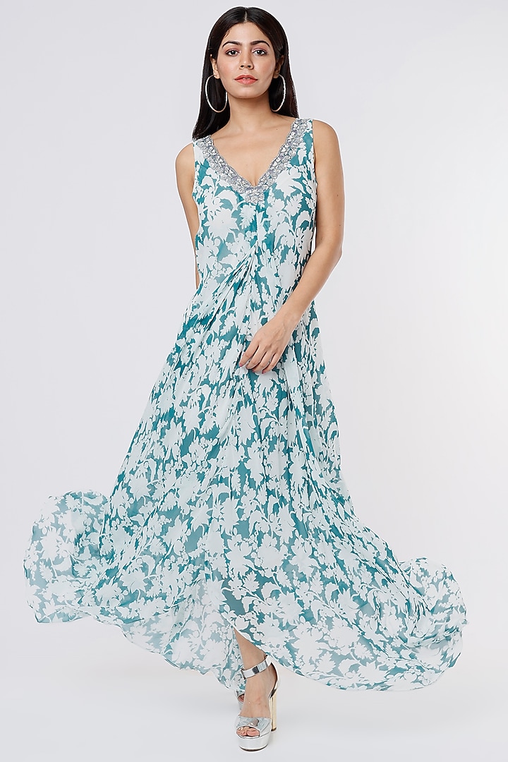 Jade Printed Maxi Dress by Dev R Nil