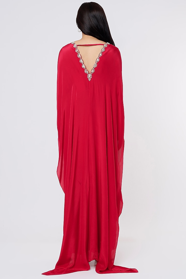 Red Crepe Tunic Set by Dev R Nil at Pernia's Pop Up Shop