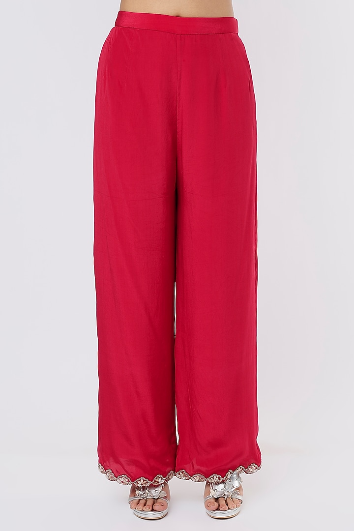 Red Crepe Tunic Set by Dev R Nil at Pernia's Pop Up Shop