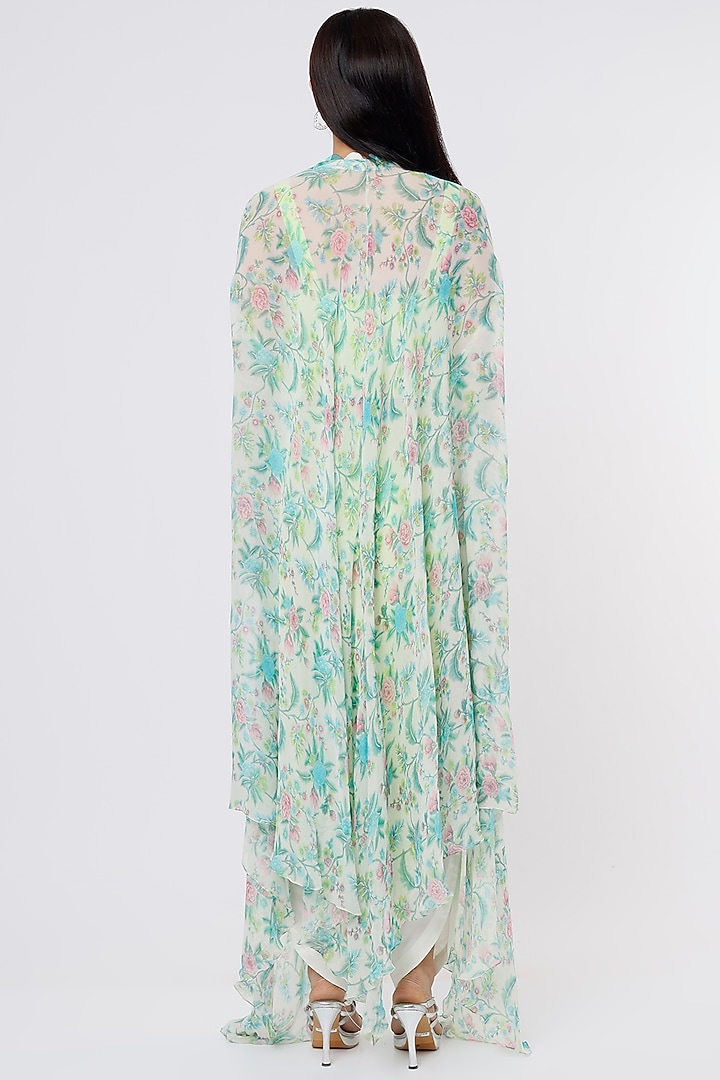 Multi-Coloured Printed Cape Set by Dev R Nil at Pernia's Pop Up Shop