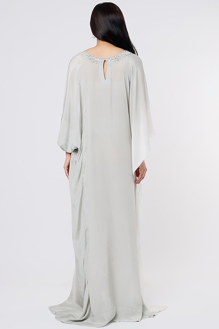 Grey Crepe Kaftan by Dev R Nil at Pernia's Pop Up Shop