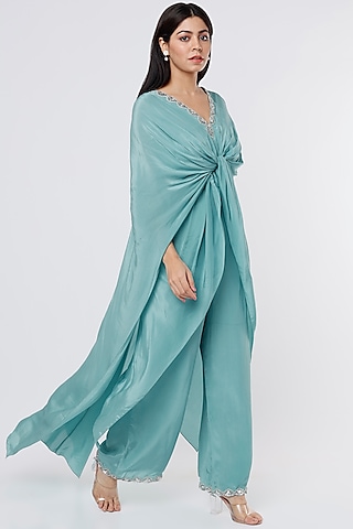 Jade Crepe Tunic Set by Dev R Nil