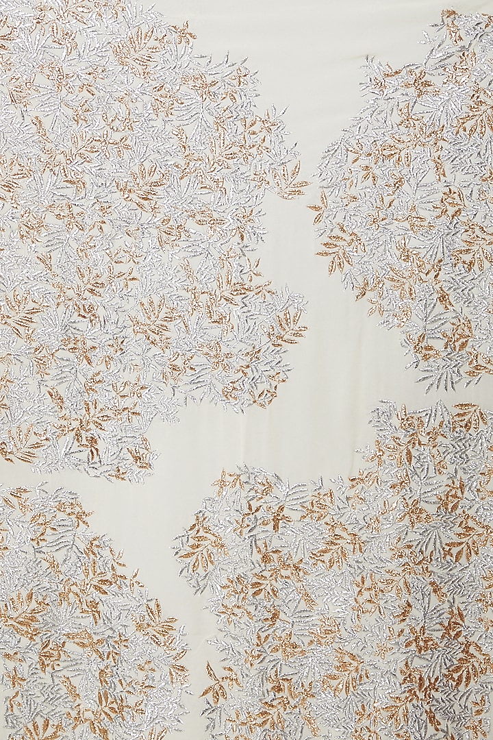 White Embroidered Wedding Saree Set by Dev R Nil at Pernia's Pop Up Shop