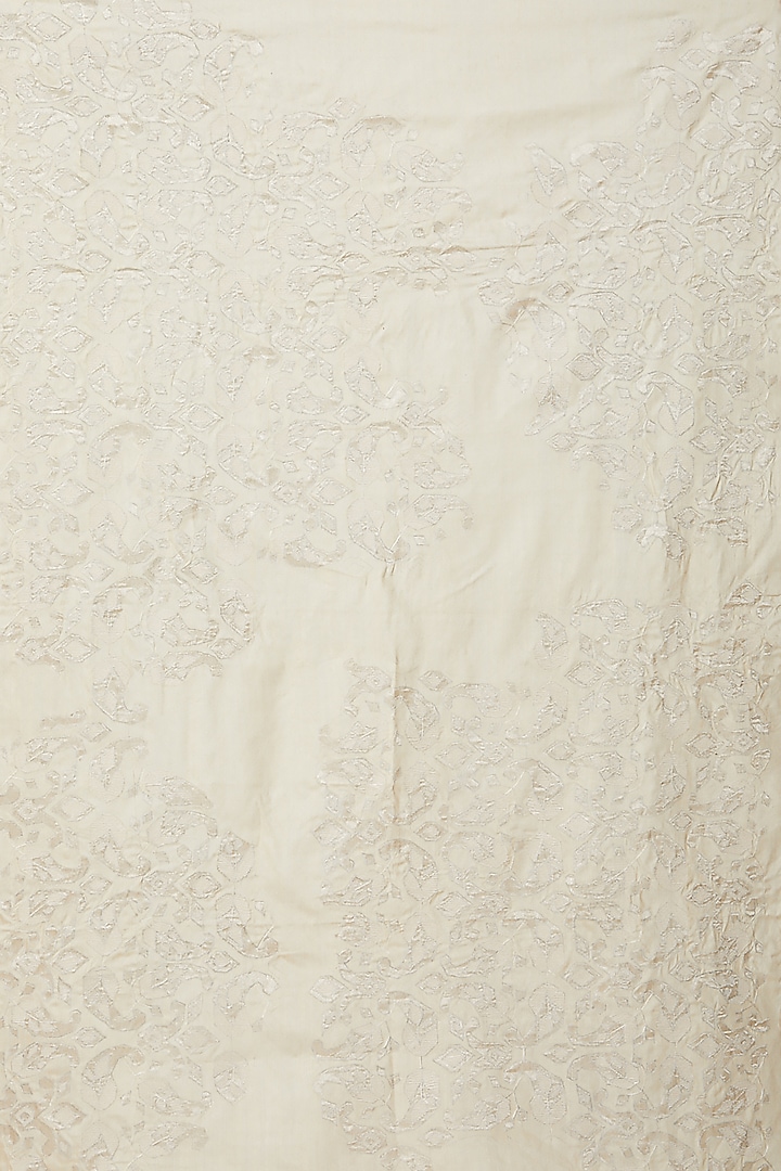 Off White Resham Embroidered Reception Saree Set by Dev R Nil at Pernia's Pop Up Shop