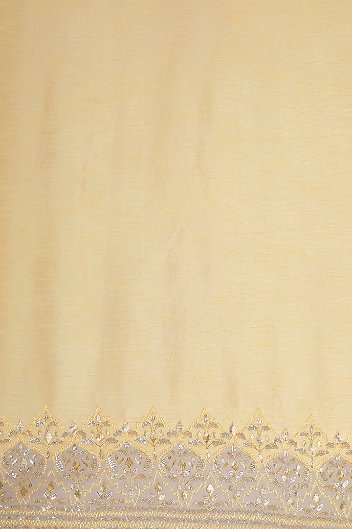 Gold Resham Embroidered Reception Saree Set by Dev R Nil at Pernia's Pop Up Shop