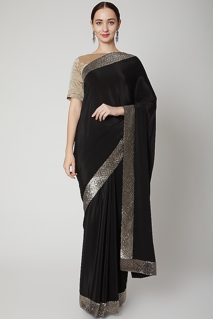 Black Cutdana Embroidered Saree Set Design by Dev R Nil at Pernia's Pop ...