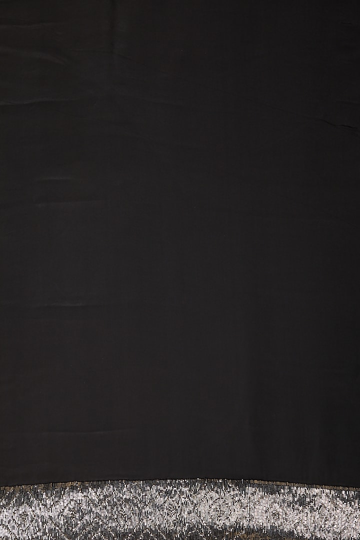 Black Cutdana Embroidered Reception Saree Set by Dev R Nil at Pernia's Pop Up Shop