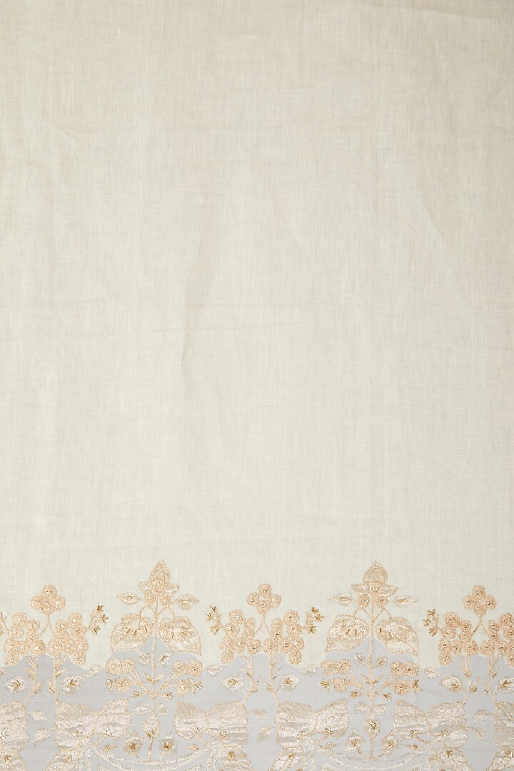 Off White Sequins Embroidered Reception Saree Set by Dev R Nil at Pernia's Pop Up Shop