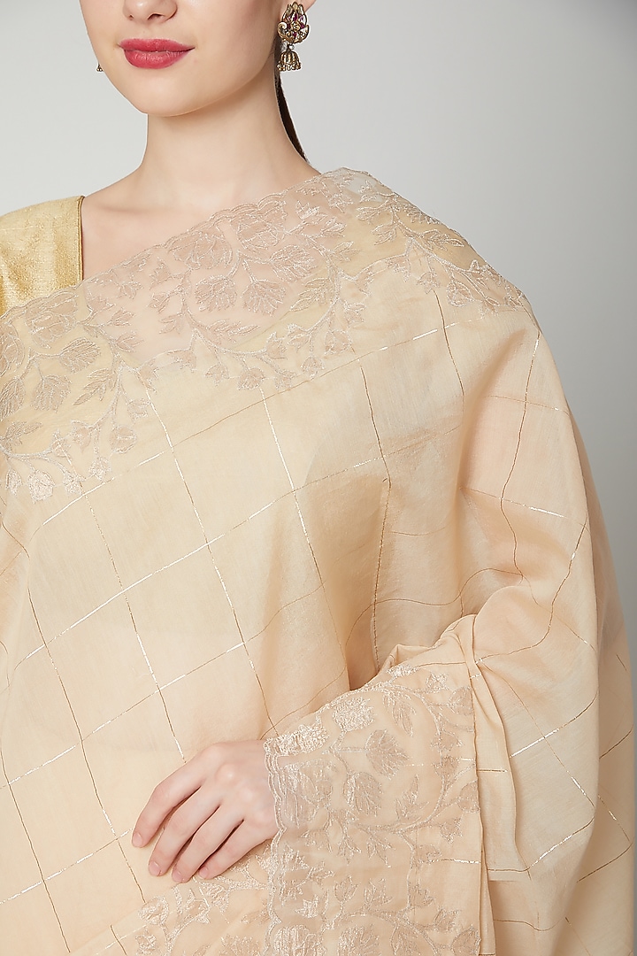 Gold Butta Embroidered Wedding Saree Set by Dev R Nil at Pernia's Pop Up Shop