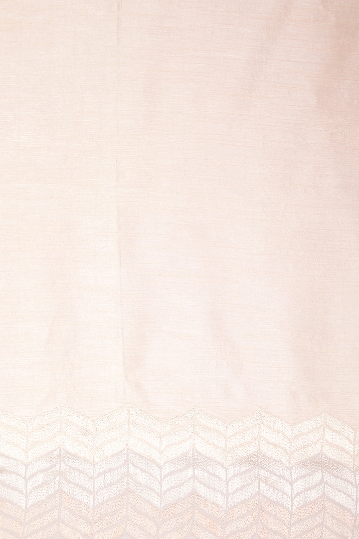 Blush Pink & Silver Embroidered Wedding Saree Set by Dev R Nil at Pernia's Pop Up Shop