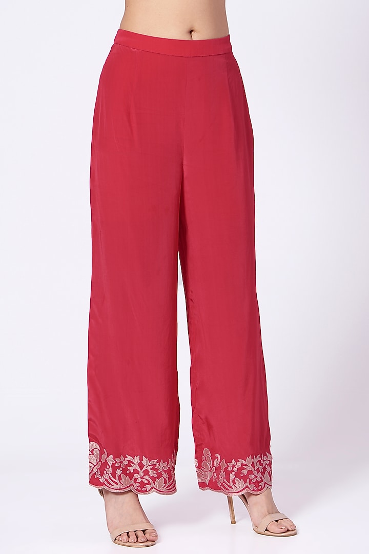 Fiery Red Draped Saree Tunic Set by Dev R Nil at Pernia's Pop Up Shop