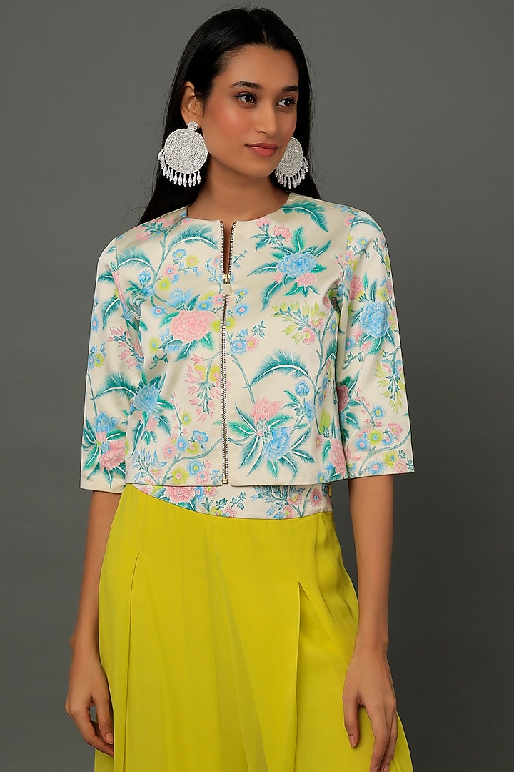Multi-Colored Hand-Painted Jacket Set by Dev R Nil at Pernia's Pop Up Shop