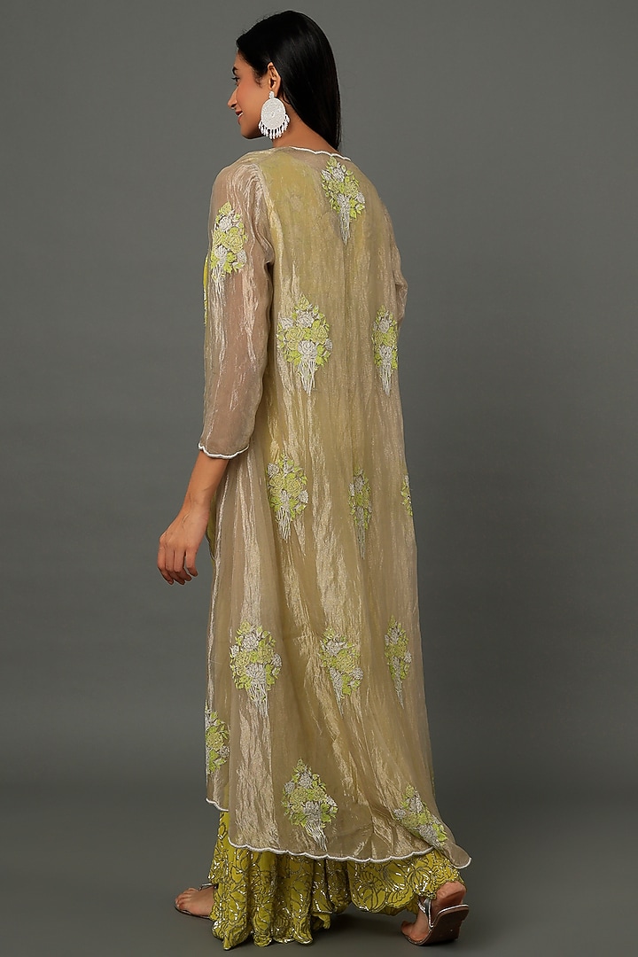 White Embroidered Jacket Set by Dev R Nil at Pernia's Pop Up Shop