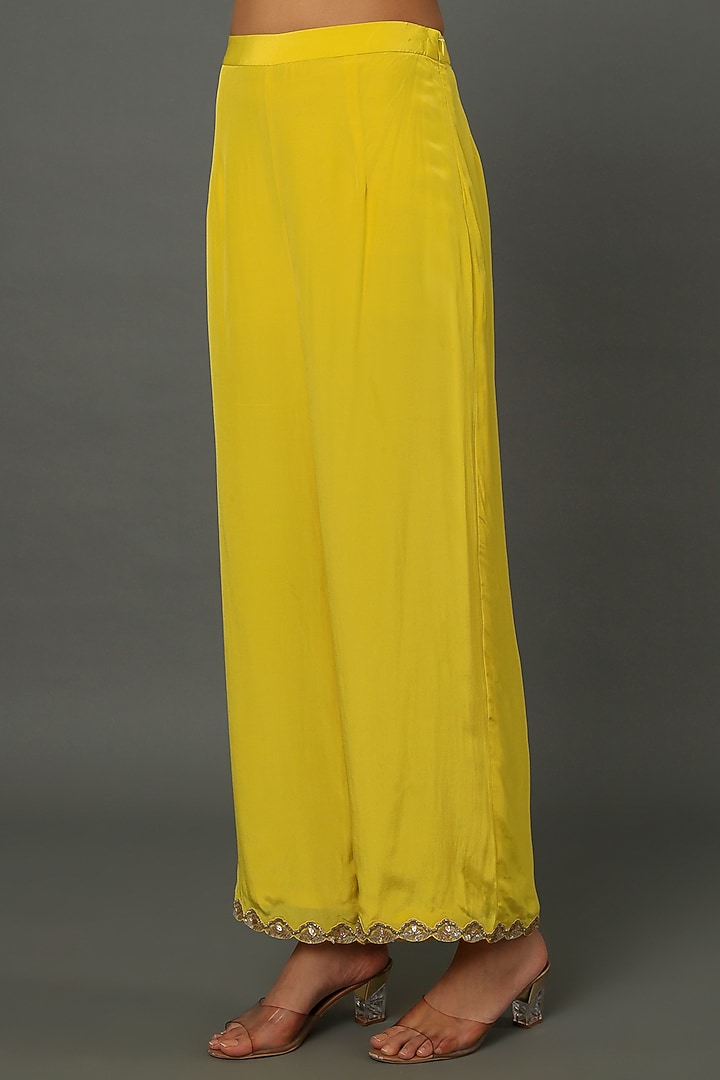 Lime Crepe Knotted Dress With Pants by Dev R Nil at Pernia's Pop Up Shop