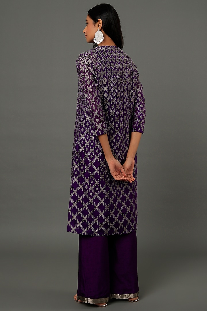 Purple Appliqued Jacket Set by Dev R Nil at Pernia's Pop Up Shop