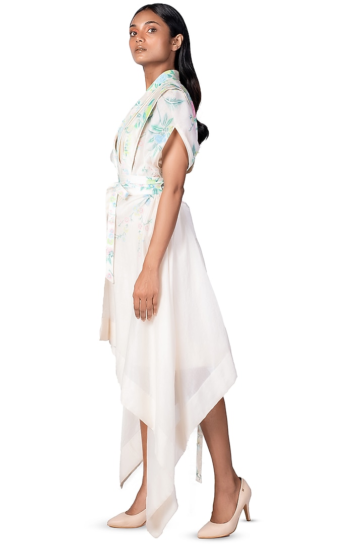 White Hand Painted Cocktail Dress With Inner by Dev R Nil at Pernia's Pop Up Shop