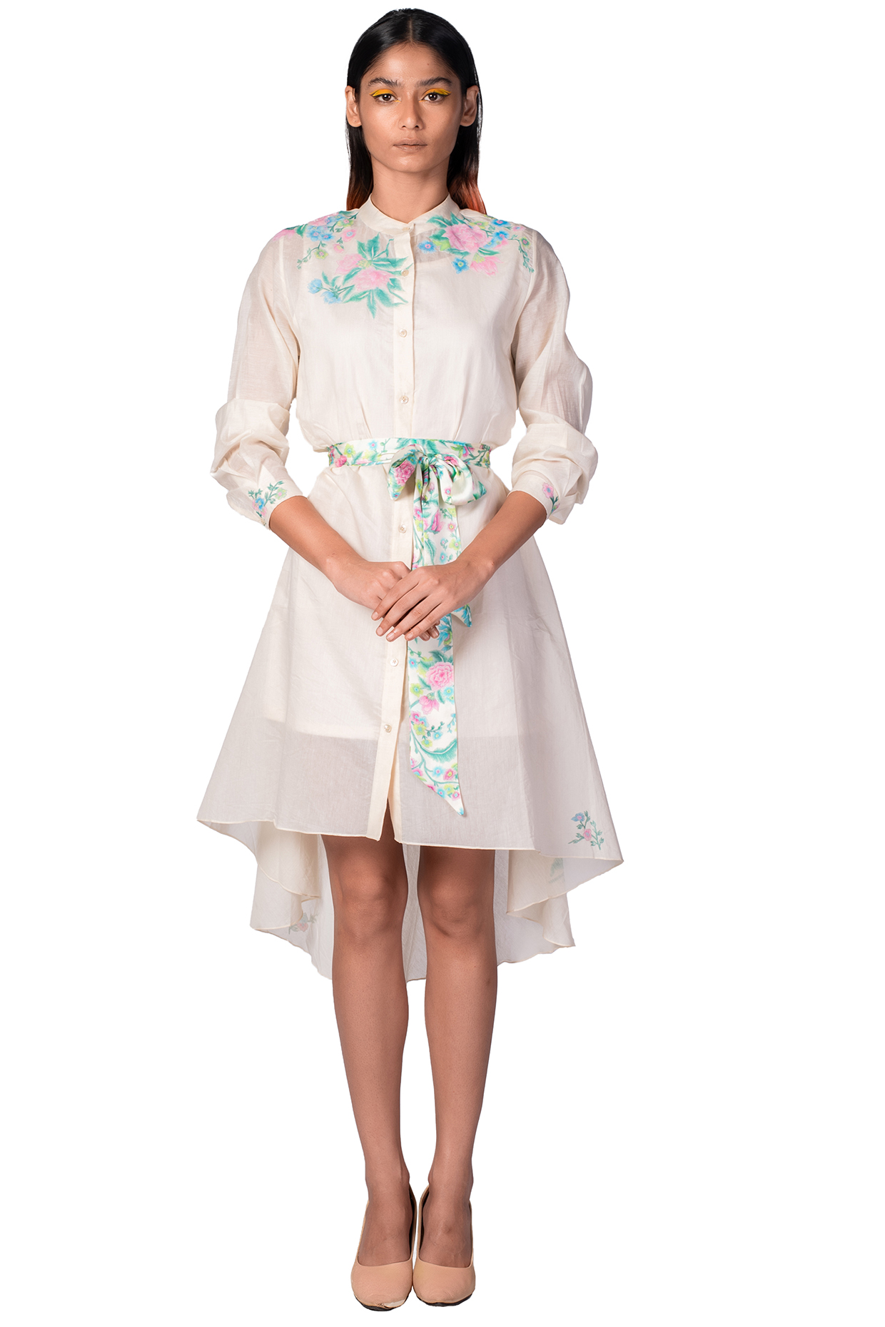 Off-White Hand Painted Summer Dress With Inner by Dev R Nil at Pernia's Pop Up Shop
