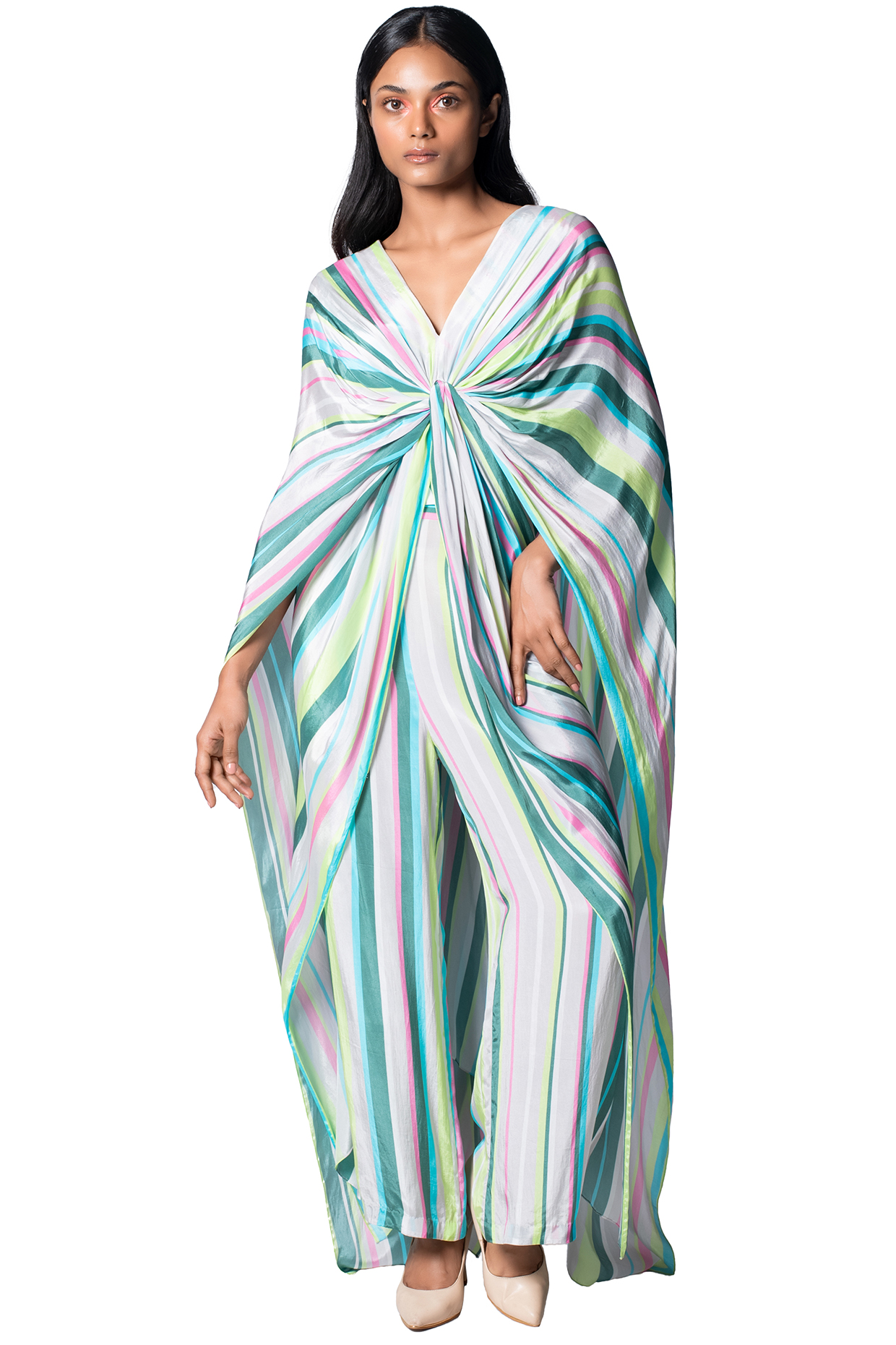 White Striped Tunic Set by Dev R Nil at Pernia's Pop Up Shop