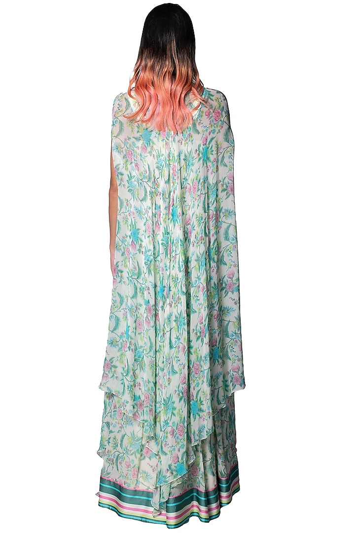 Off-White Printed Skirt Set by Dev R Nil at Pernia's Pop Up Shop