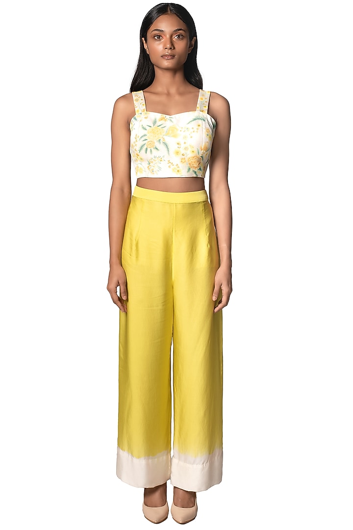 Neon Yellow Embroidered Jacket Set by Dev R Nil at Pernia's Pop Up Shop