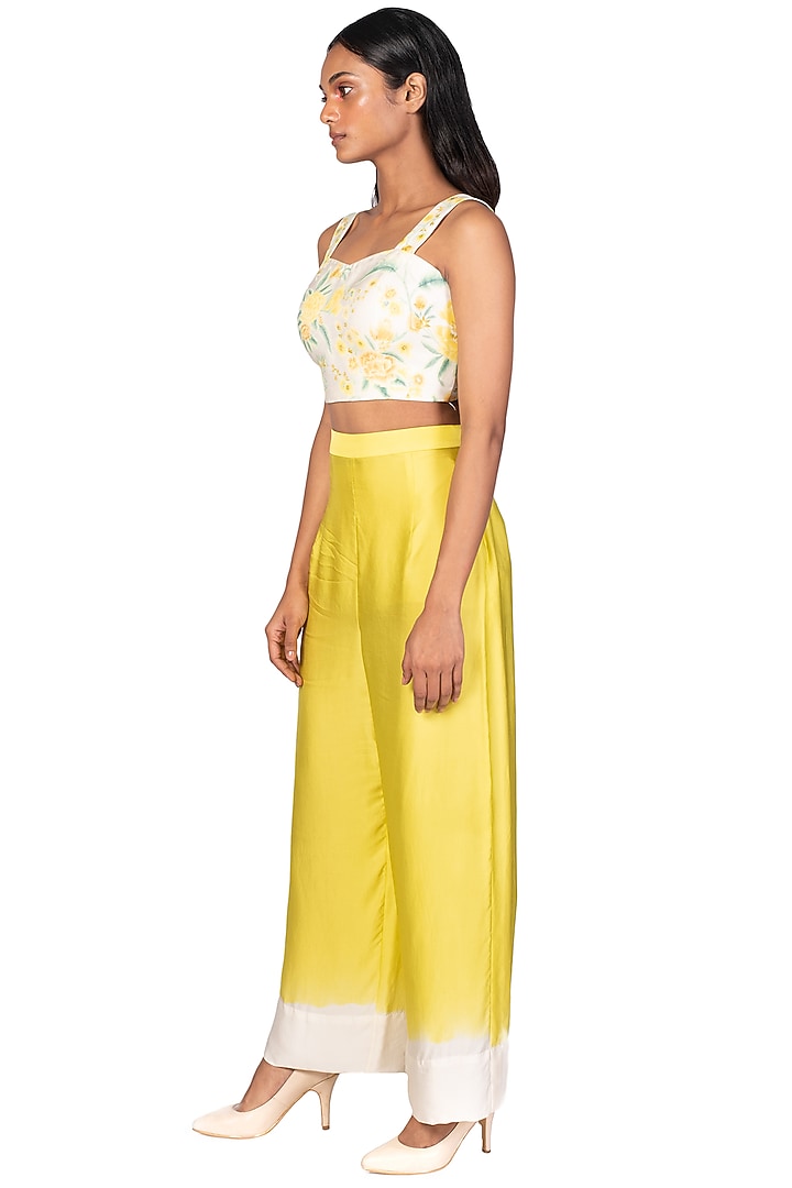 Neon Yellow Embroidered Jacket Set by Dev R Nil at Pernia's Pop Up Shop
