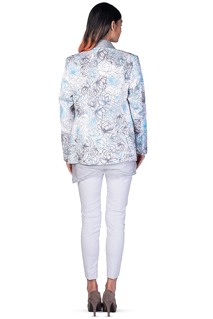 Off White Hand Painted Jacket Set by Dev R Nil at Pernia's Pop Up Shop