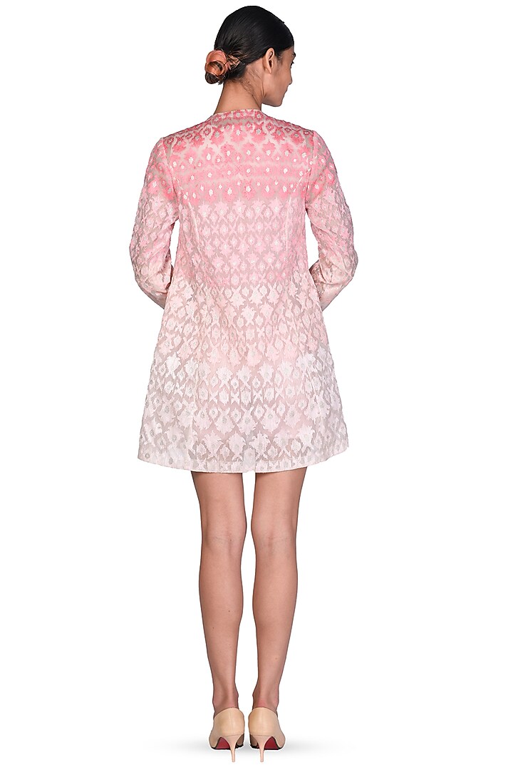 Pink & Peach Ombre Embroidered Jacket With Inner by Dev R Nil at Pernia's Pop Up Shop
