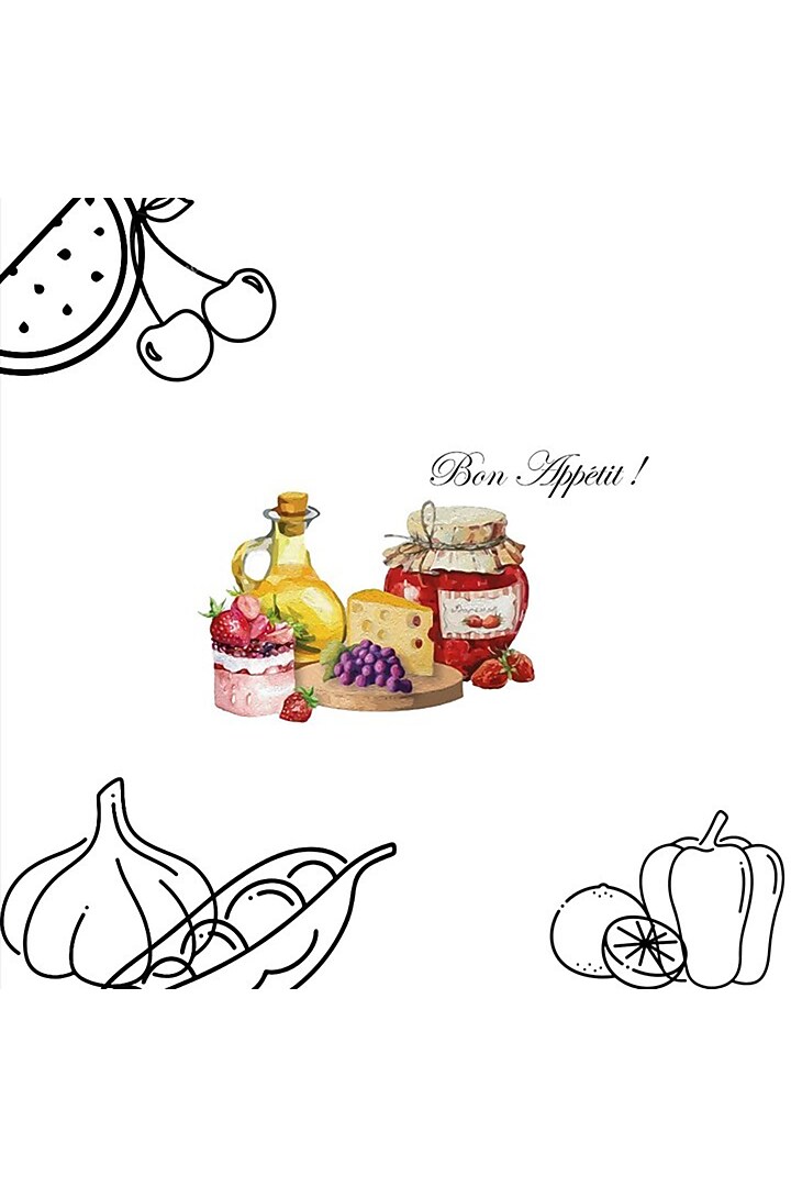 White Organic Cotton Rose Macaron Printed Table Runner by DE CHEVALERiE en Rouge at Pernia's Pop Up Shop