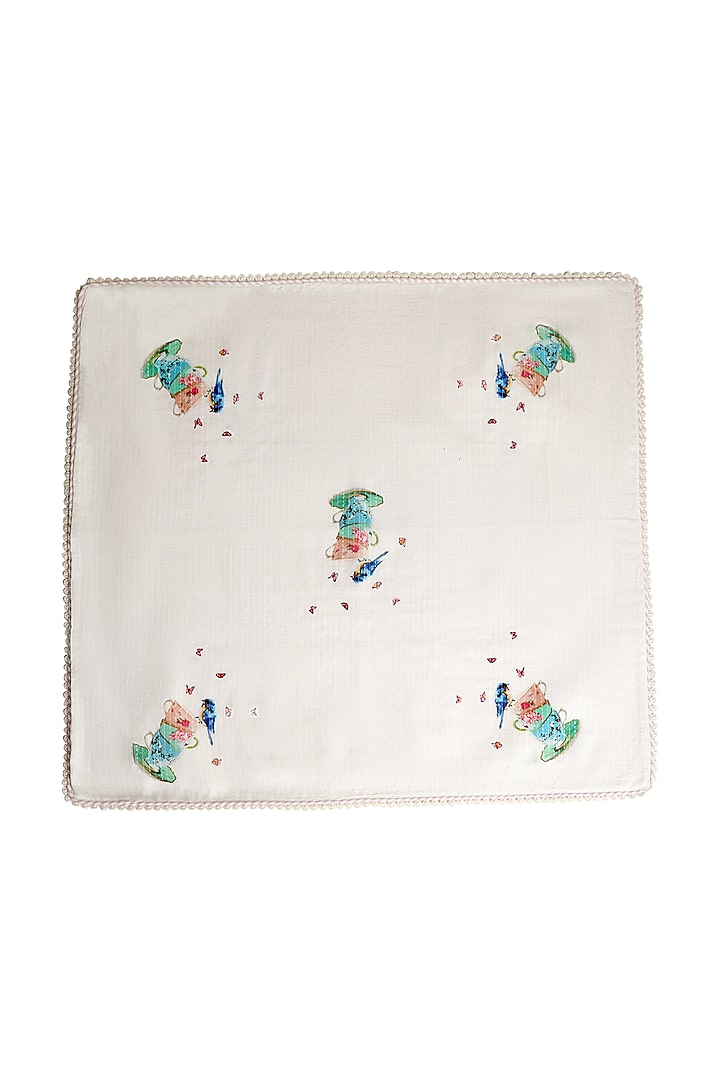 White Organic Cotton Tea Dessert Table Napkin Set by DE CHEVALERiE en Rouge at Pernia's Pop Up Shop