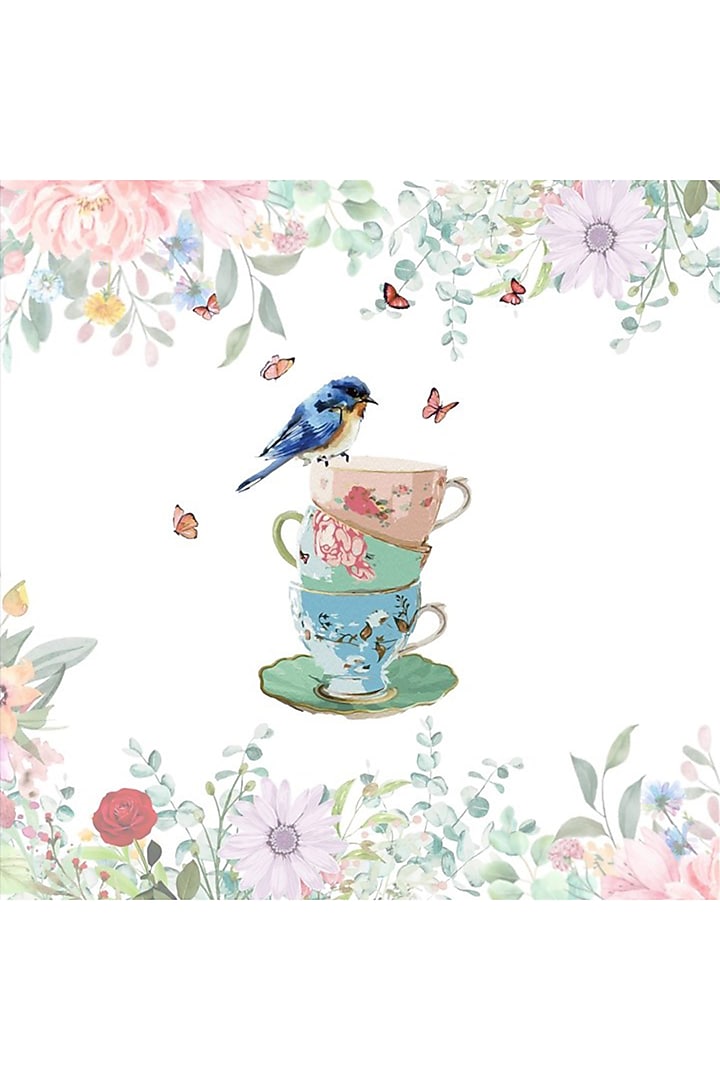 White Organic Cotton Tea Dessert Table Napkin Set by DE CHEVALERiE en Rouge at Pernia's Pop Up Shop
