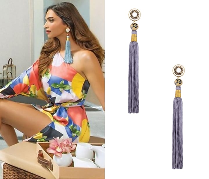 Valliyan by Nitya Arora presents Steel Grey Silk Tassel Earrings available only at Pernia's Pop Up Shop.