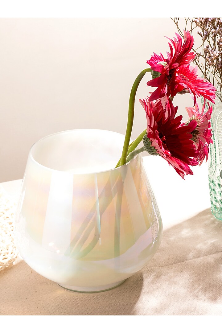 White Barle Glass Vase by The 7 Dekor at Pernia's Pop Up Shop