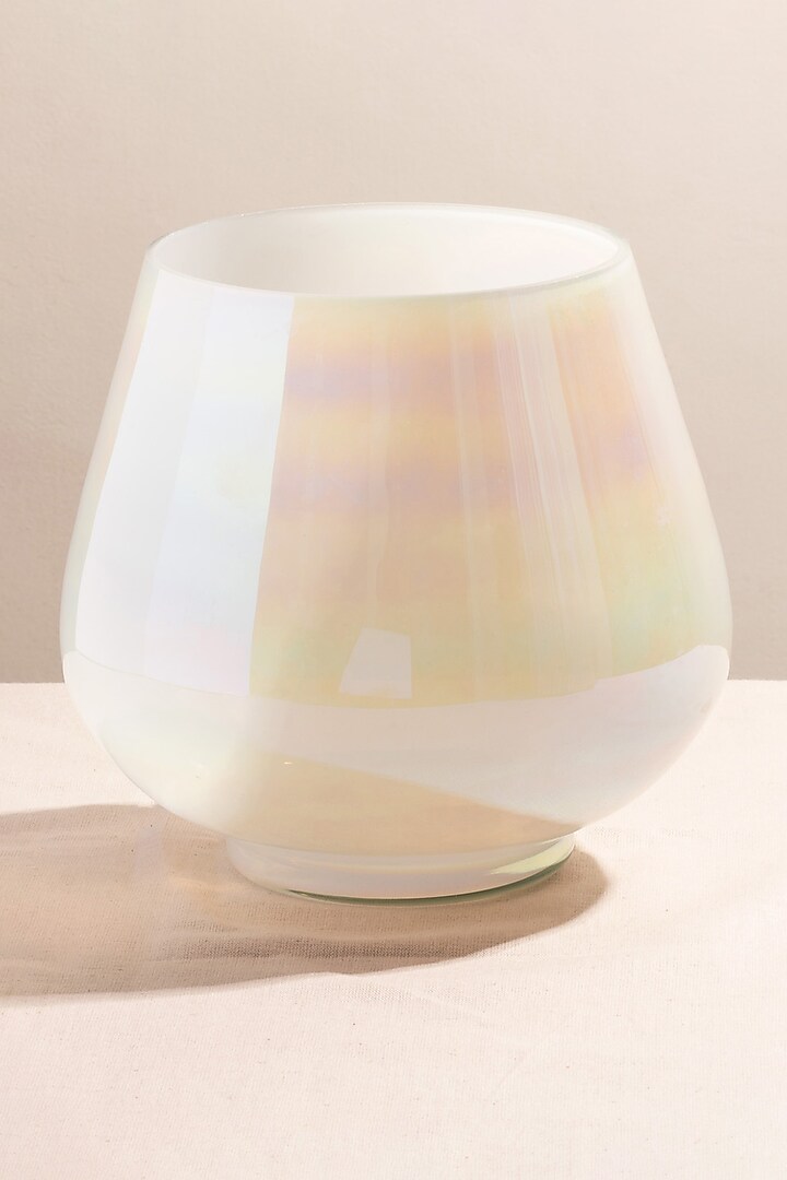 White Barle Glass Vase by The 7 Dekor at Pernia's Pop Up Shop