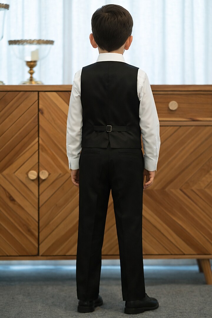 White Blended Tuxedo Set For Boys by Devils N Angels at Pernia's Pop Up Shop