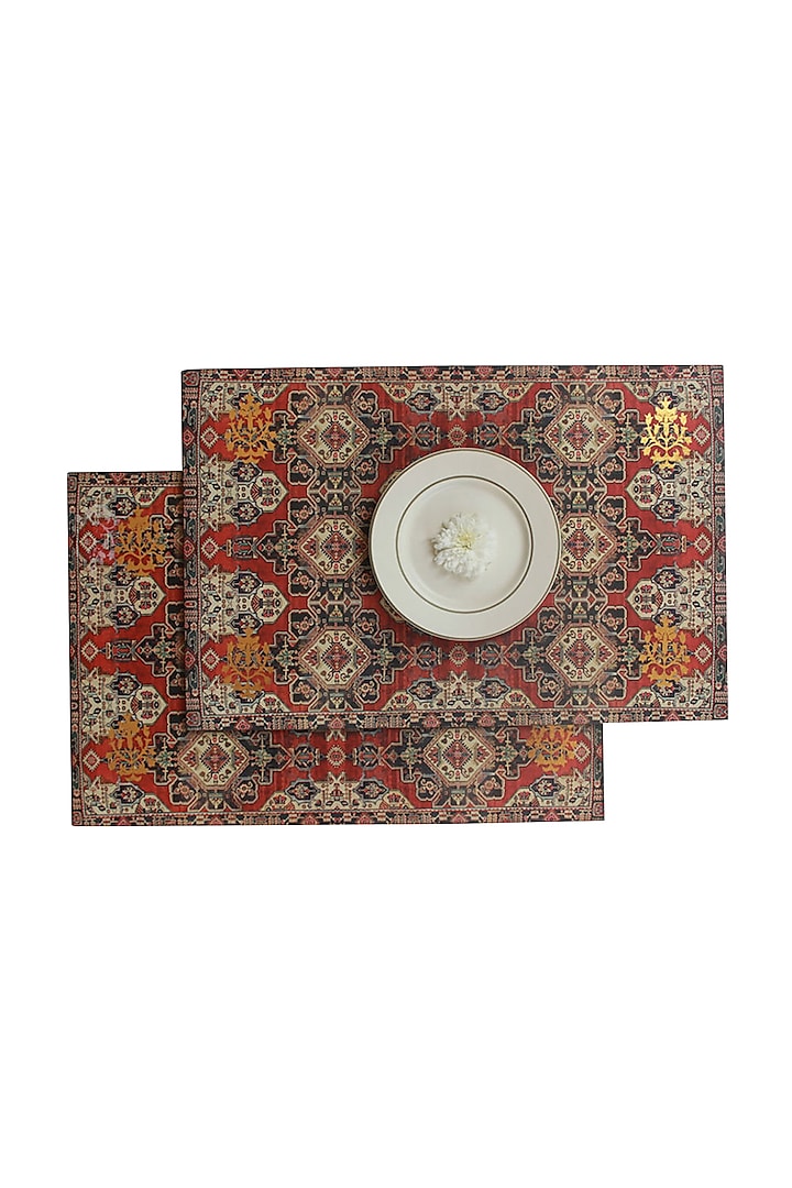Multicolor Wooden Kama Table Mats (Set of 6) by Karo